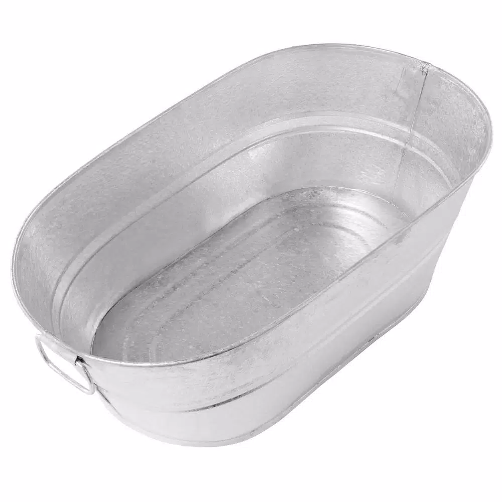 Behrens 7.5 Gallon Hot Dipped Steel Oval Tub - Galvanized Metal Planter & Utility Trough