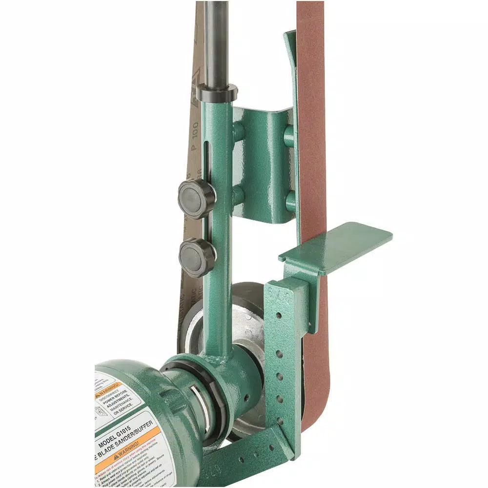 Grizzly Industrial 1 HP Belt Sander and Buffer, 110V Woodworking Knife Grinder with Quick-Release Mechanism