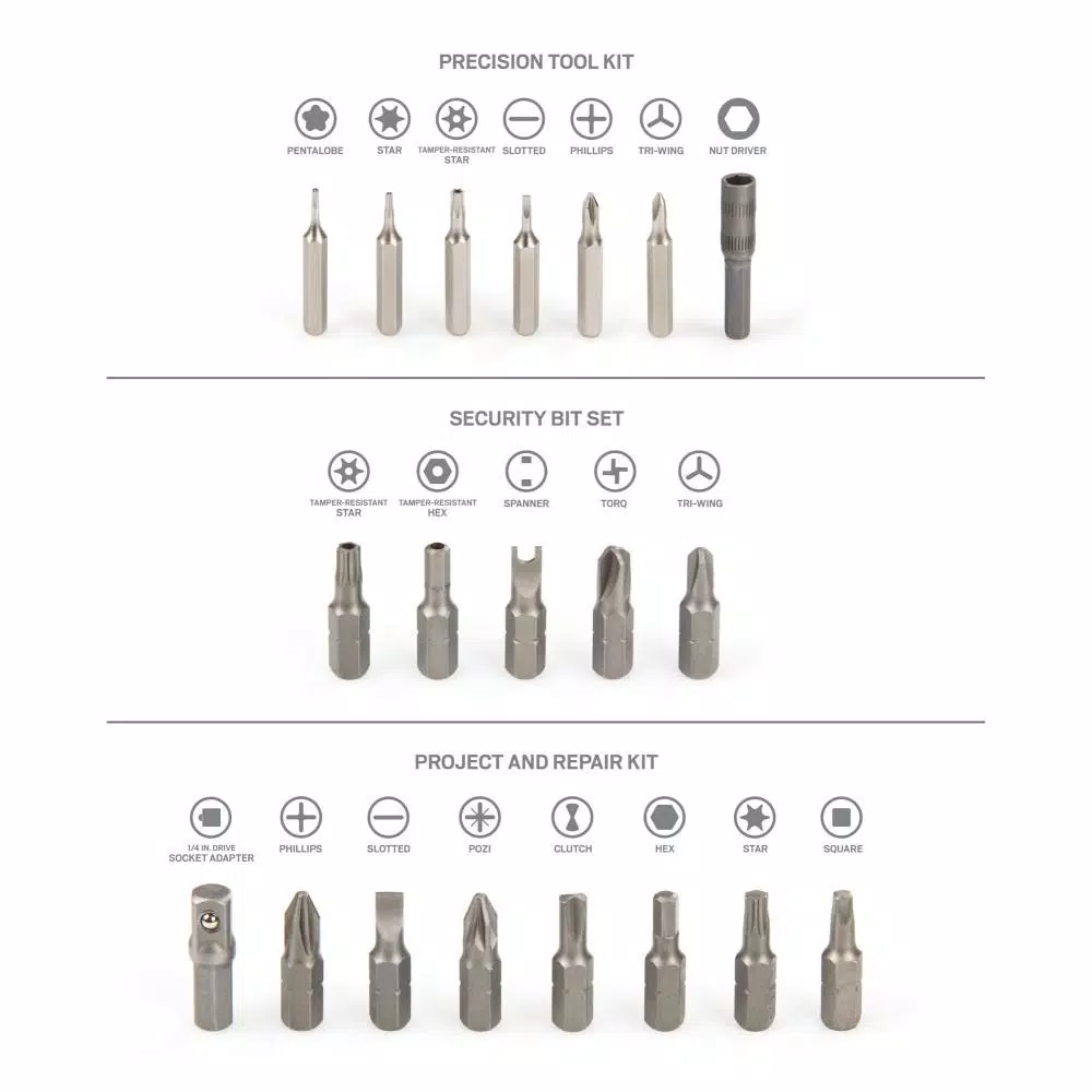 TEKTON 135-Piece Everybit Ratchet Screwdriver and Bit Set with Security and Precision Bits