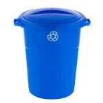 United Solutions 32 Gal. Blue Outdoor Recycling Bin with Snap Fit Lid thumbnail 1