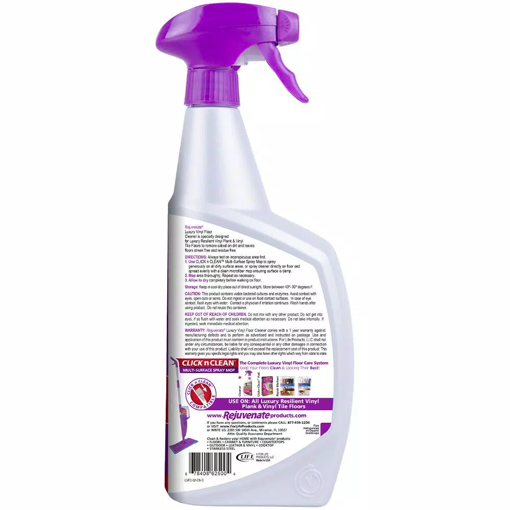 Rejuvenate Luxury Vinyl Floor Cleaner, 32 oz. pH Neutral Spray and Mop Formula