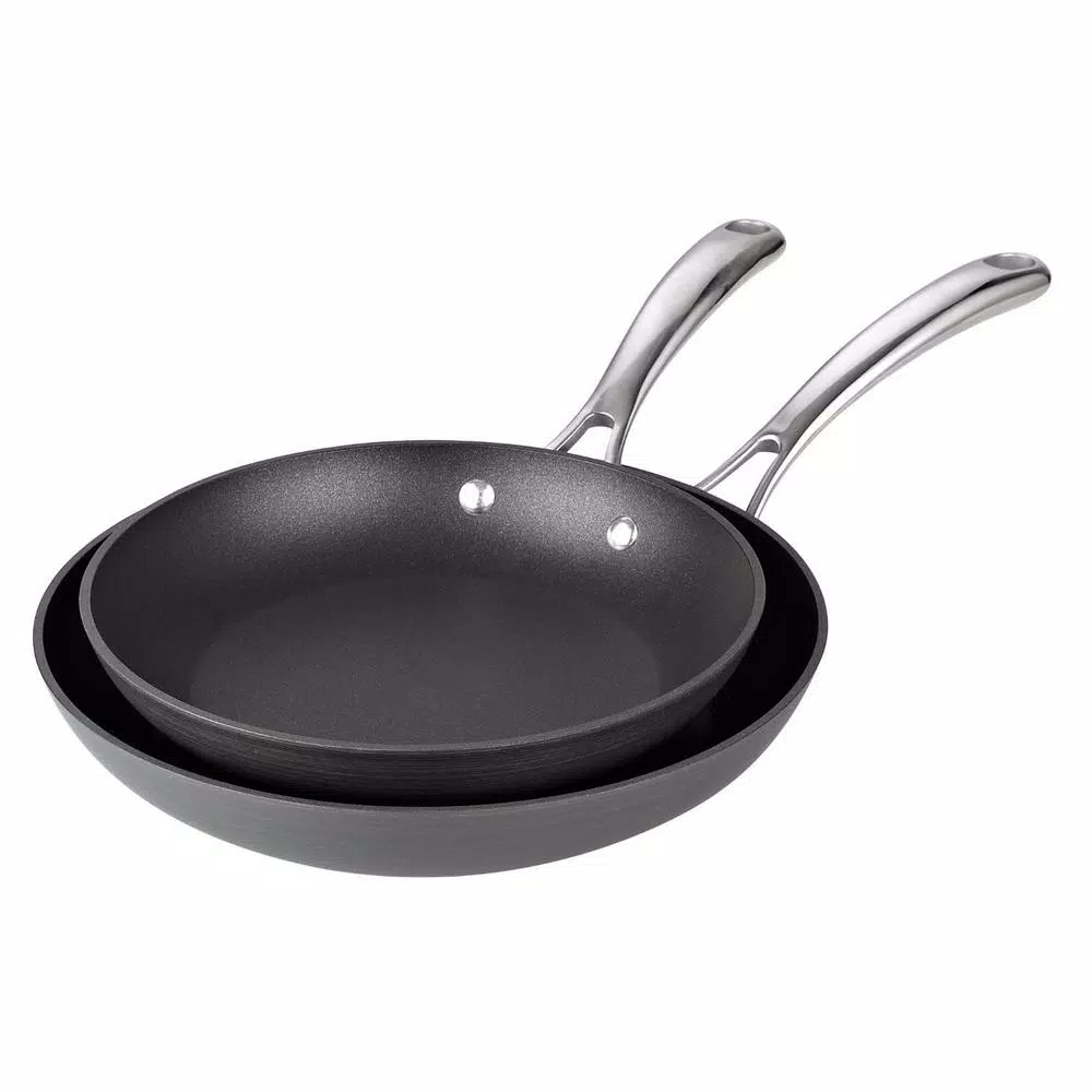 Cooks Standard 2-Piece Hard-Anodized Aluminum Nonstick Frying Pan Set, Black