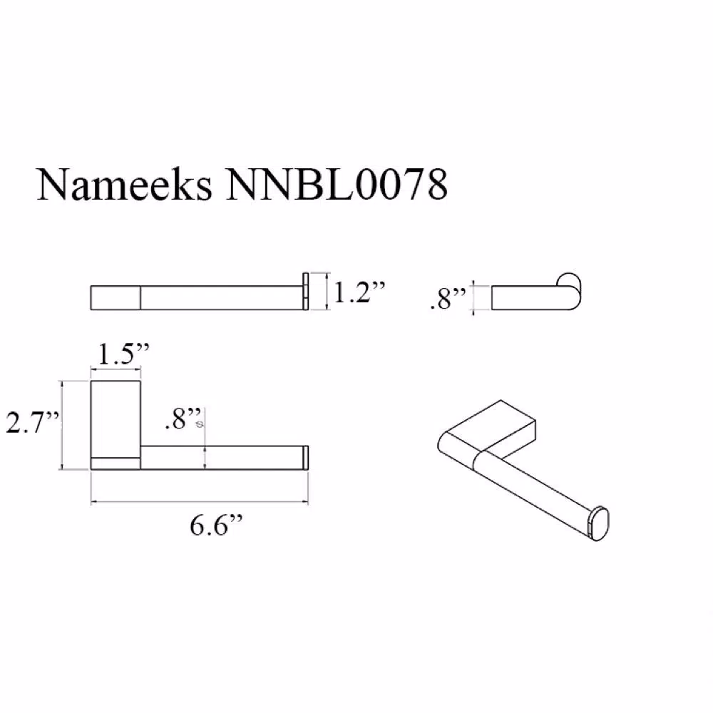 Nameeks Boutique Hotel Contemporary Toilet Paper Holder - Polished Chrome Brass
