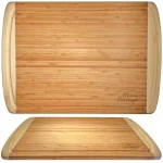 Heim Concept 18 x 12 in. Organic Bamboo Cutting Board and Serving Tray with Drip Groove thumbnail 3