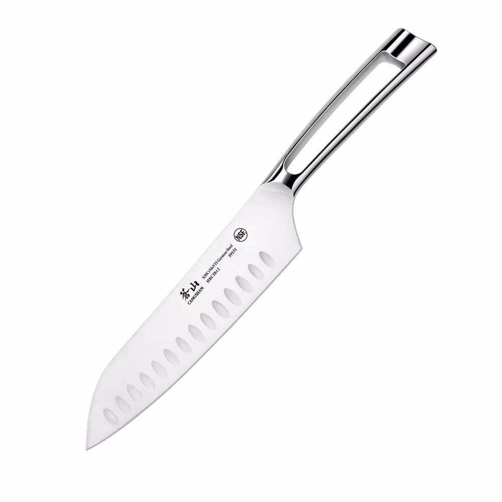 Cangshan N1 Series 7 in. German Steel Forged Santoku Knife, Stainless Steel Full Tang