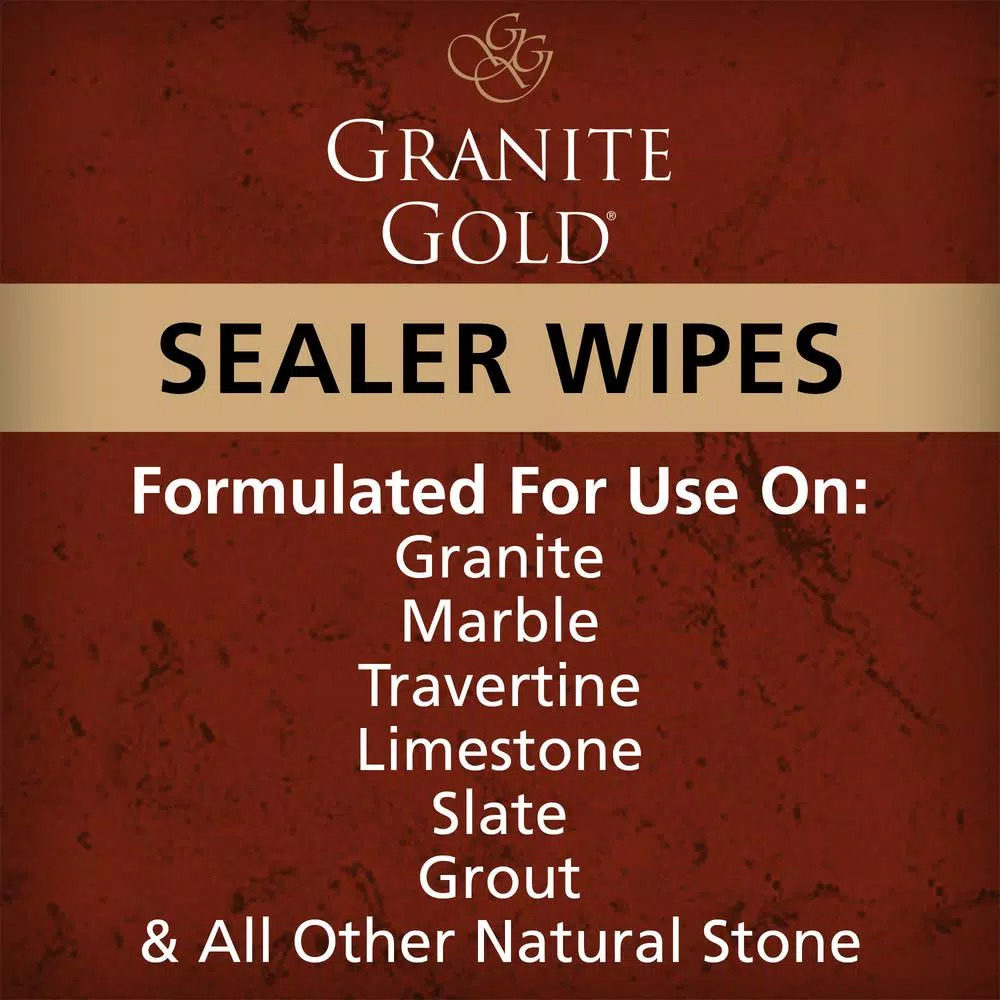 Granite Gold Sealer Wipes for Natural Stone Surfaces