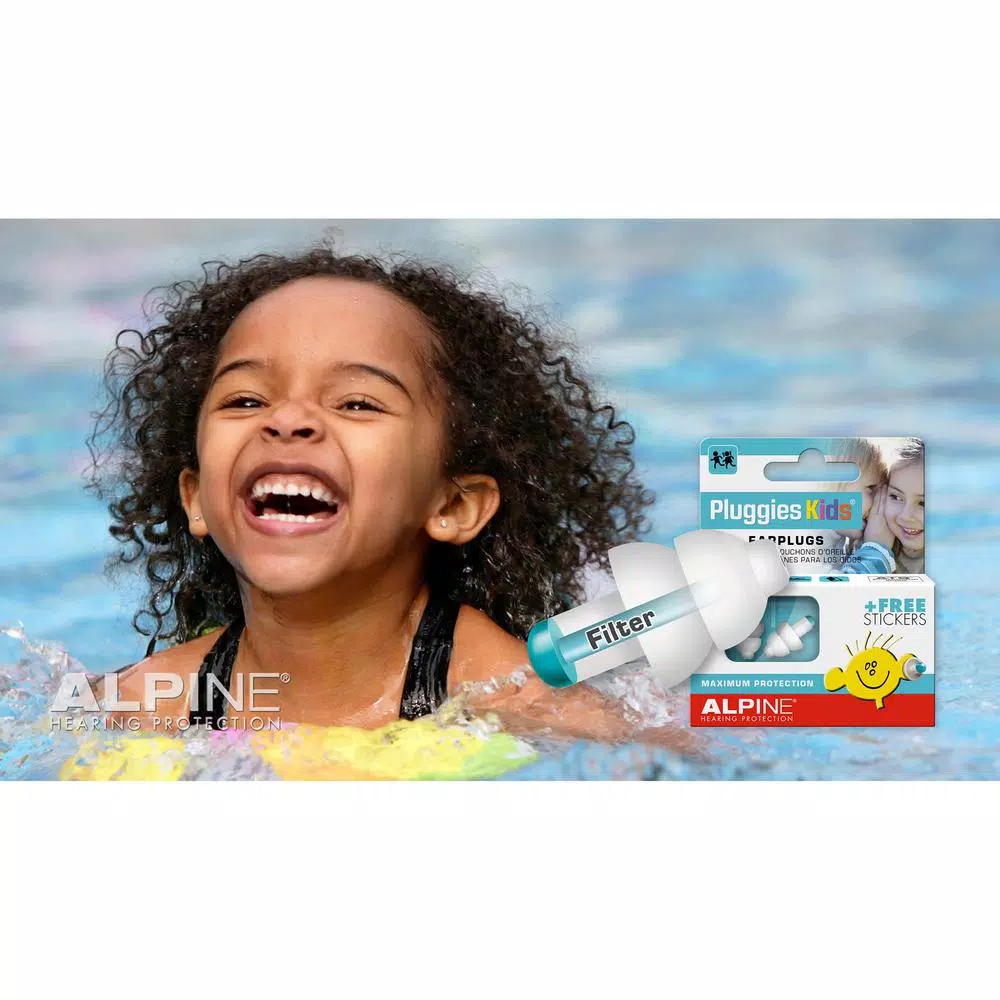 Alpine Pluggies Kids ThermoShape Earplugs - Blue Hearing Protection for Ages 3-12