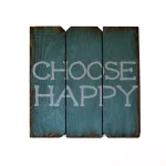 Unbranded Boulder Innovations 16 in. x 16 in. Choose Happy Wooden Wall Art Sign thumbnail 2