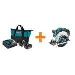 Makita 18V LXT Lithium-Ion Battery and Rapid Optimum Charger Starter Kit with Bonus 6-1/2 in. Circular Saw thumbnail 1