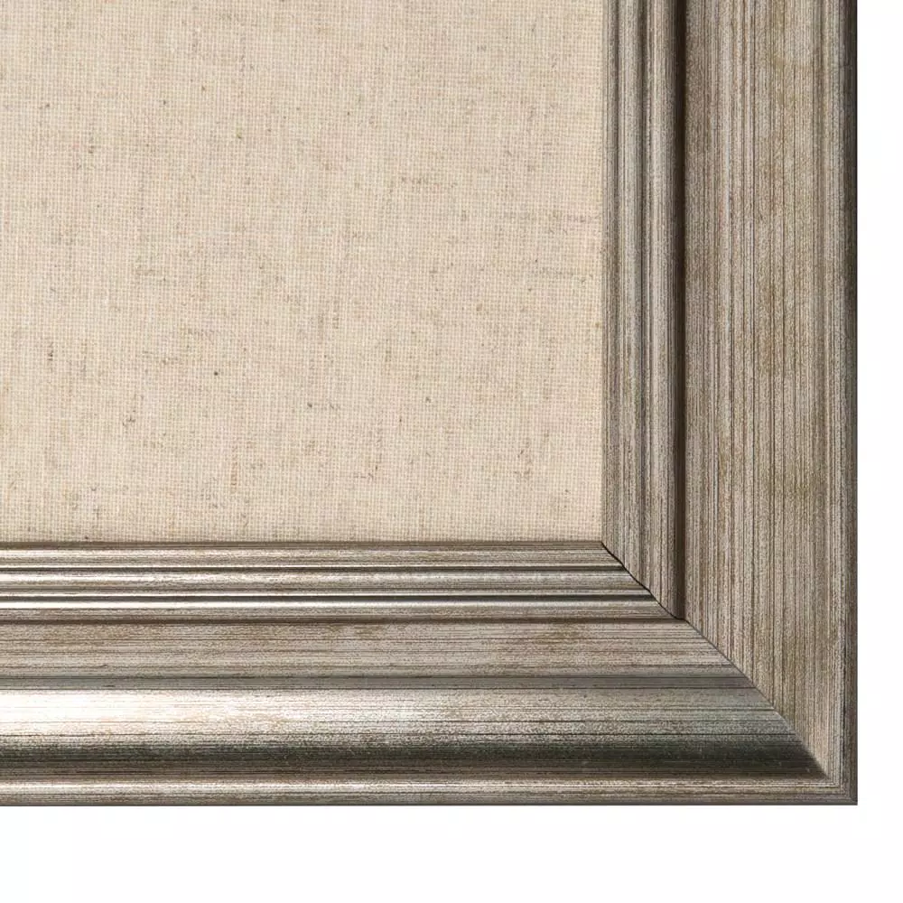 DesignOvation Macon Framed Linen Fabric Pinboard Memo Board - 23 x 29 in.