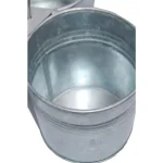 Benzara Galvanized Steel Gray Cutlery Holder with 3 Buckets and Ring Handle thumbnail 3