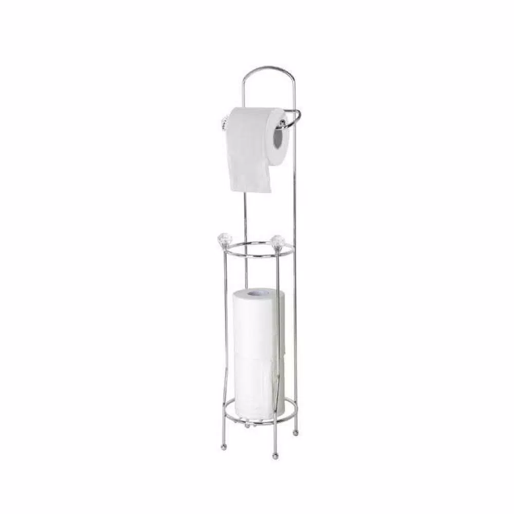 Home Basics Bronze Steel Free-Standing Toilet Paper Holder with 3-Roll Storage Base