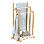 Honey-Can-Do 3-Tier Bamboo and White Freestanding Bathroom Towel Rack thumbnail 7