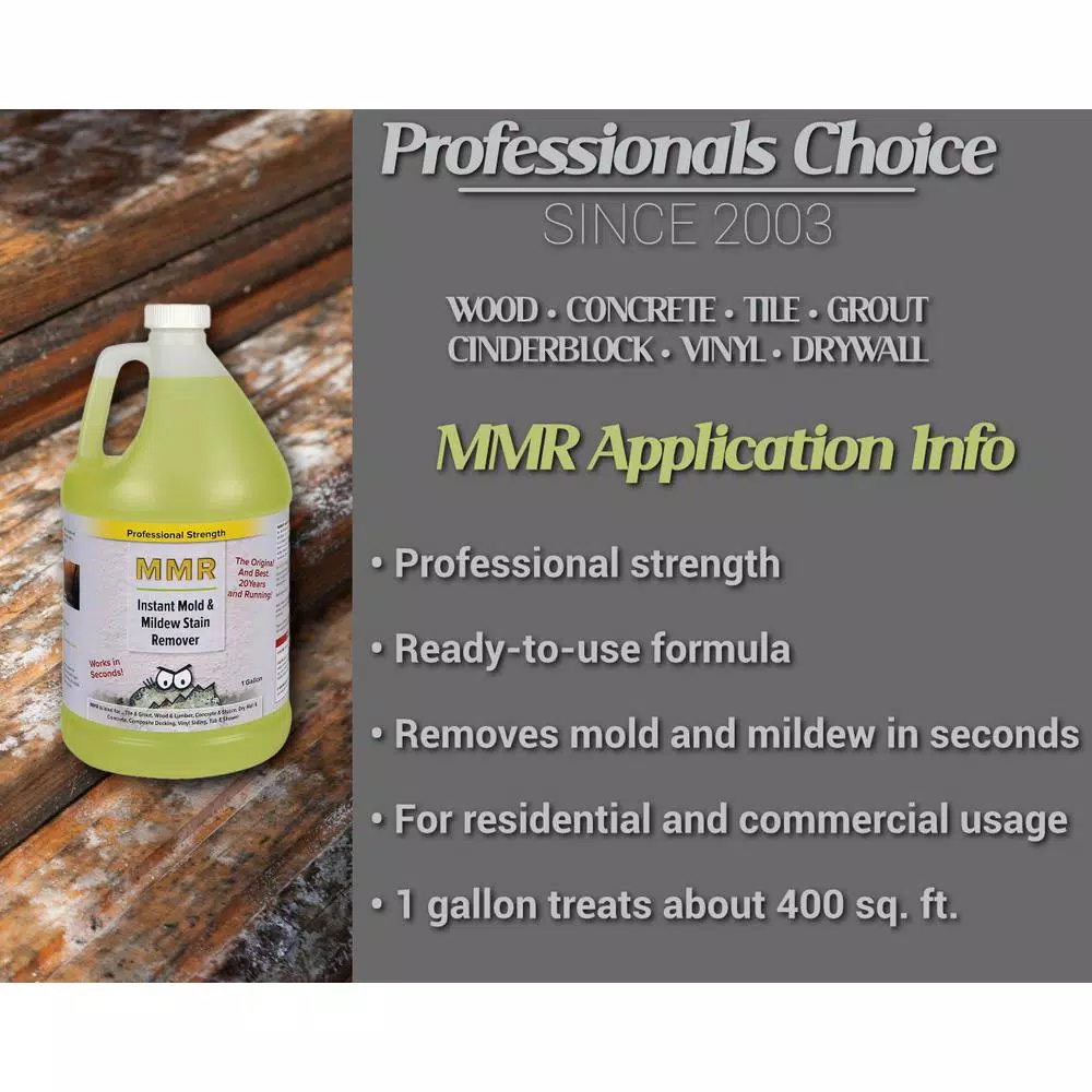 MMR Professional Instant Mold and Mildew Stain Remover, 1 Gallon (4-Pack)