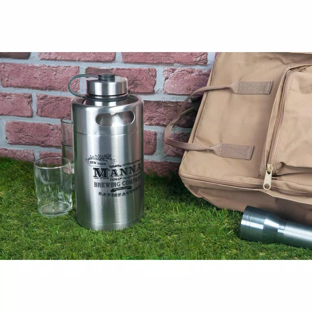 Manna 64 oz. Double Wall Vacuum-Sealed Stainless Steel Keg Growler