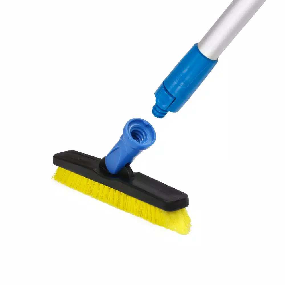 Unger 5.5 in. Swivel Grout and Corner Brush with Stiff Poly Bristles
