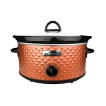 Brentwood Appliances 3.5 Qt. Diamond Pattern Slow Cooker with Tempered Glass Lid, Brown thumbnail 1