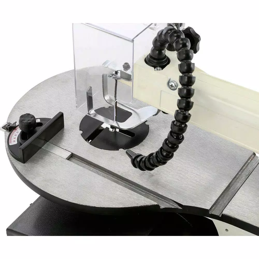 Shop Fox 16 in. Variable Speed Scroll Saw with Foot Switch, LED Light, and Rotary Shaft Attachment