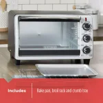 BLACK+DECKER 6-Slice Convection Toaster Oven with Bake, Broil, Toast, and Keep Warm Functions - Black/Stainless Steel thumbnail 6
