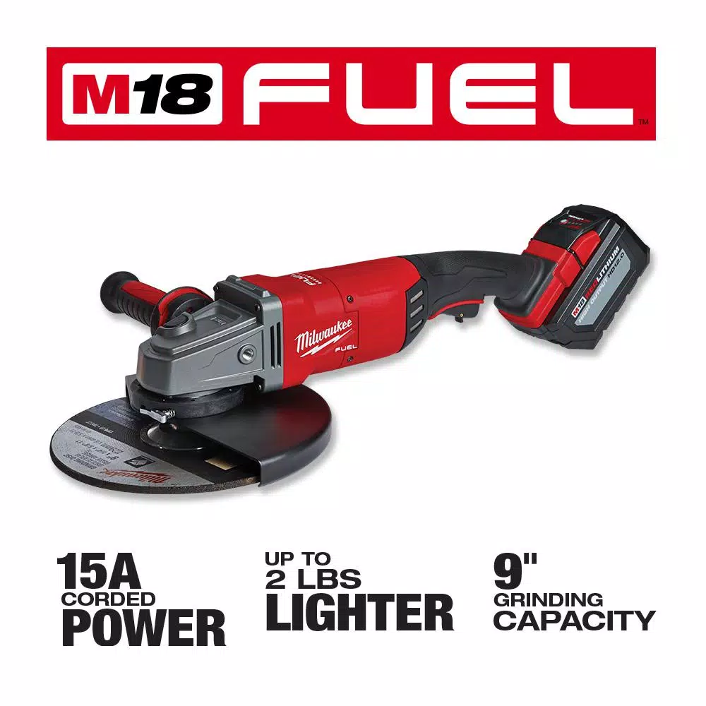 Milwaukee M18 FUEL 7/9 in. Brushless Cordless Large Angle Grinder Kit with 12.0 Ah Battery & Rapid Charger