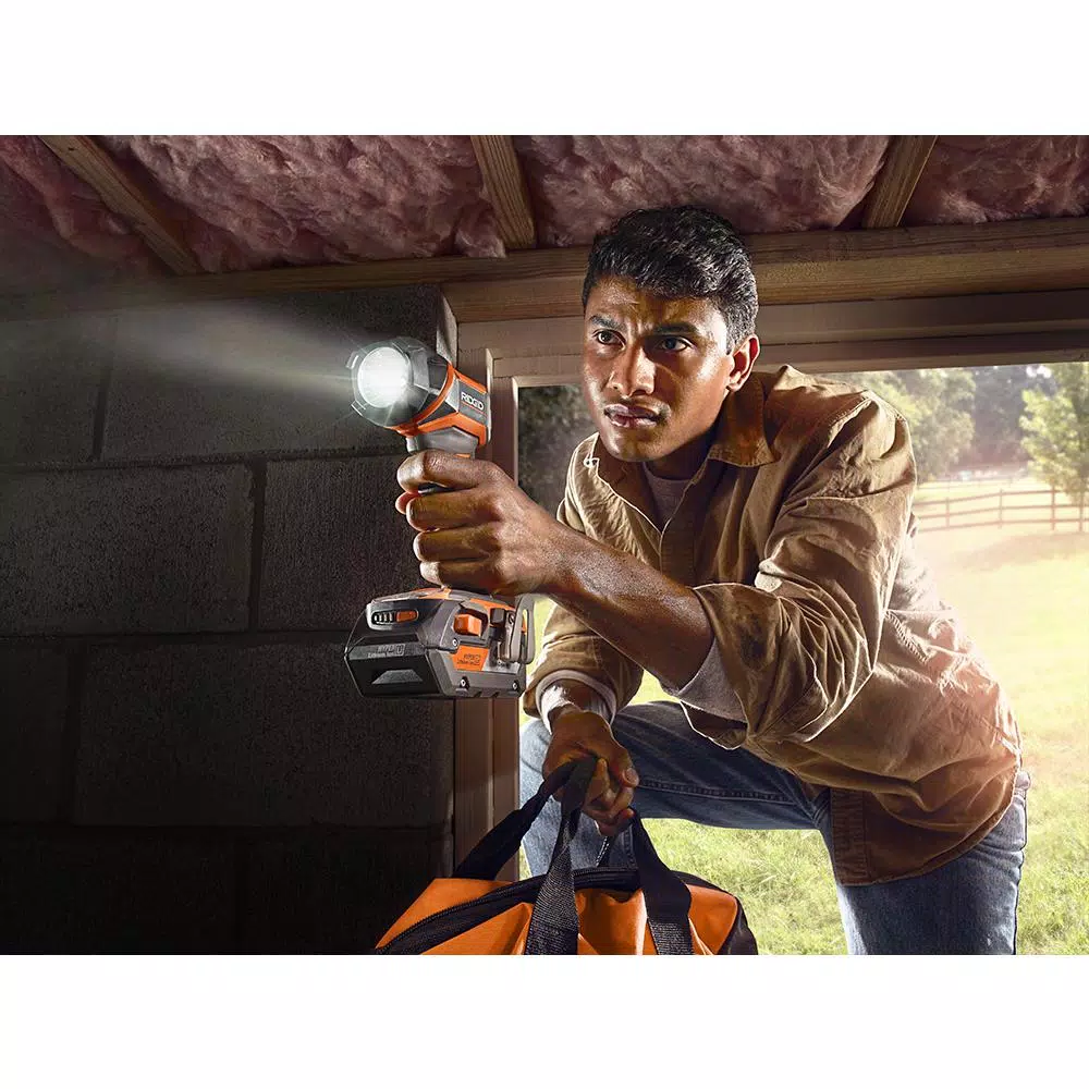 RIDGID 18V LED Torch Light, 340 Lumen Cordless Work Light (Tool-Only)