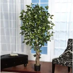 Nearly Natural 6 ft. Multi-Trunk Silk Ficus Tree, Palace Style Artificial Indoor Tree thumbnail 2