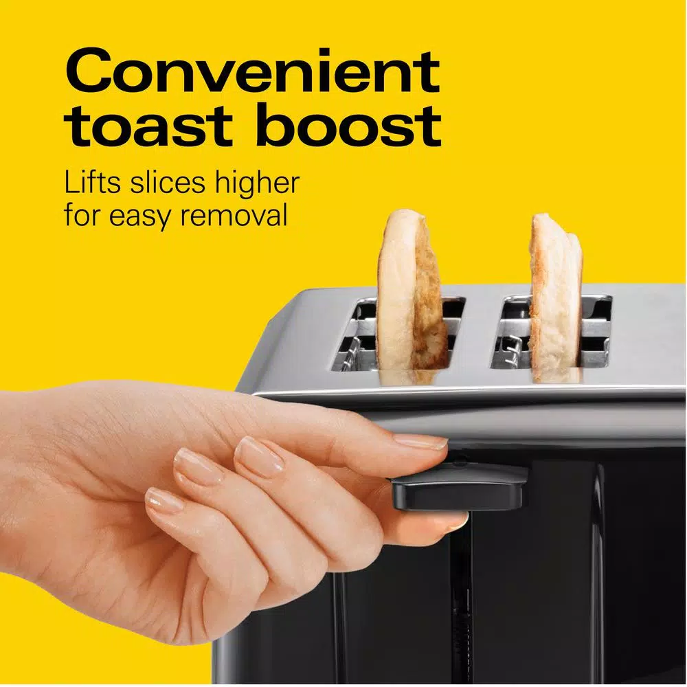 Hamilton Beach 4-Slice Wide Slot Toaster, Black