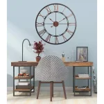 Utopia Alley 28" Oversized Roman Numeral Wall Clock, Dark Bronze Metal thumbnail 5