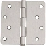 Design House 4 in. x 1/4 in. Radius Satin Nickel Steel Door Hinge Value Pack (3-Pack) thumbnail 1