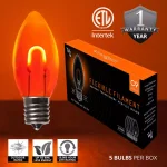 Wintergreen Lighting FlexFilament C9 LED Shatterproof Orange Vintage Edison Replacement Bulbs (5-Pack) thumbnail 2