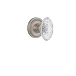 Nostalgic Warehouse Rope Rosette Satin Nickel Single Dummy Crystal Victorian Door Knob thumbnail 1