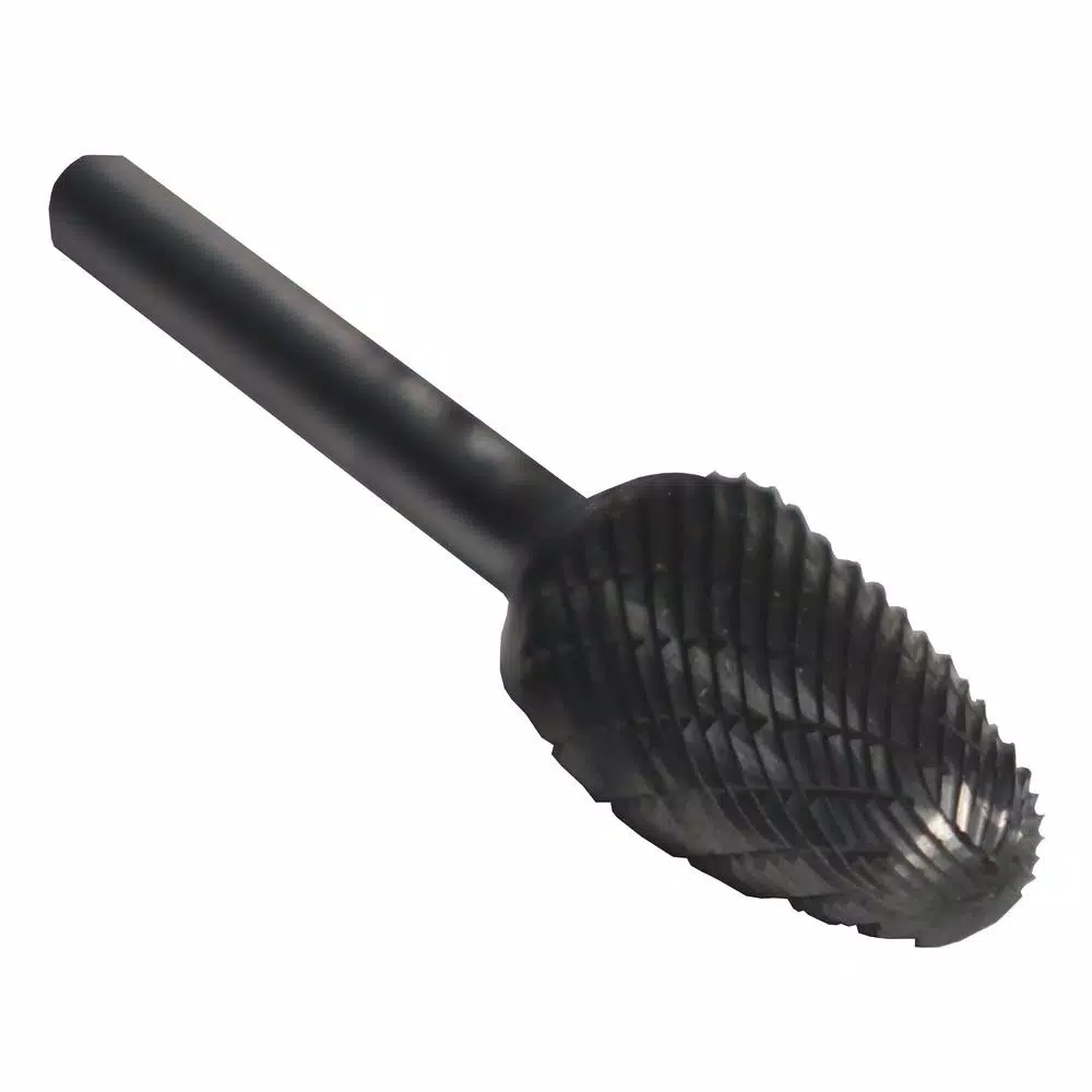 Drill America 3/4 in. x 1-1/2 in. Tree Radius End Solid Carbide Burr, 1/4 in. Shank