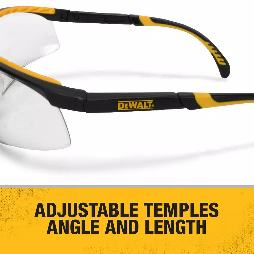 DEWALT DC Dual Injected Rubber Frame Safety Glasses with Clear Polycarbonate Lens