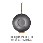 Honey-Can-Do Joyce Chen 14 in. Carbon Steel Wok with Removable Birchwood Handle thumbnail 2
