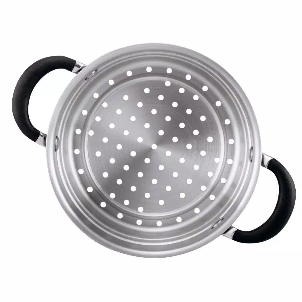 Circulon Momentum 3-Quart Stainless Steel Nonstick Saucepot with Steamer Insert and Glass Lid