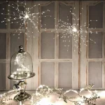LUMABASE 200-LED Warm White Starburst Fairy Lights with Remote Control, Battery Operated, Set of 2 thumbnail 3