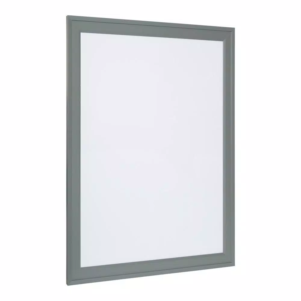 DesignOvation Bosc Gray Framed Magnetic Dry Erase Memo Board with Magnets and Marker