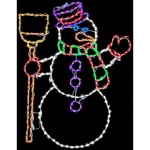 Fraser Hill Farm 57 in. Christmas Snowman Holding Broom LED Light Sculpture thumbnail 1