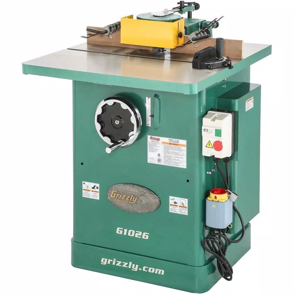 Grizzly Industrial 3 HP Industrial Shaper with Variable Speed and Cast Iron Table