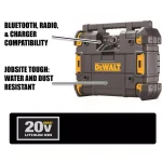 DEWALT TSTAK Stackable Bluetooth Jobsite Radio & Charger Compatible with 12V, 20V & 60V FLEXVOLT Batteries thumbnail 2