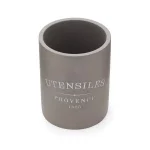 Fox Run 7 in. Slate Grey Round Cement Utensil Holder - Durable Kitchen Tool Crock thumbnail 8