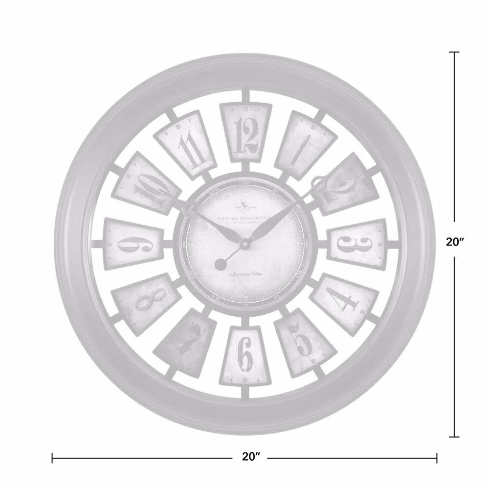 FirsTime & Co. FirsTime 22.5 in. Round Numeral Plaques Wall Clock, Multicolor Modern Quartz Analog