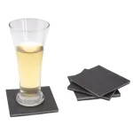 Creative Home Natural Dark Gray Slate Coaster Set of 4 - 4 in. x 4 in. Rustic Stone Coasters thumbnail 4