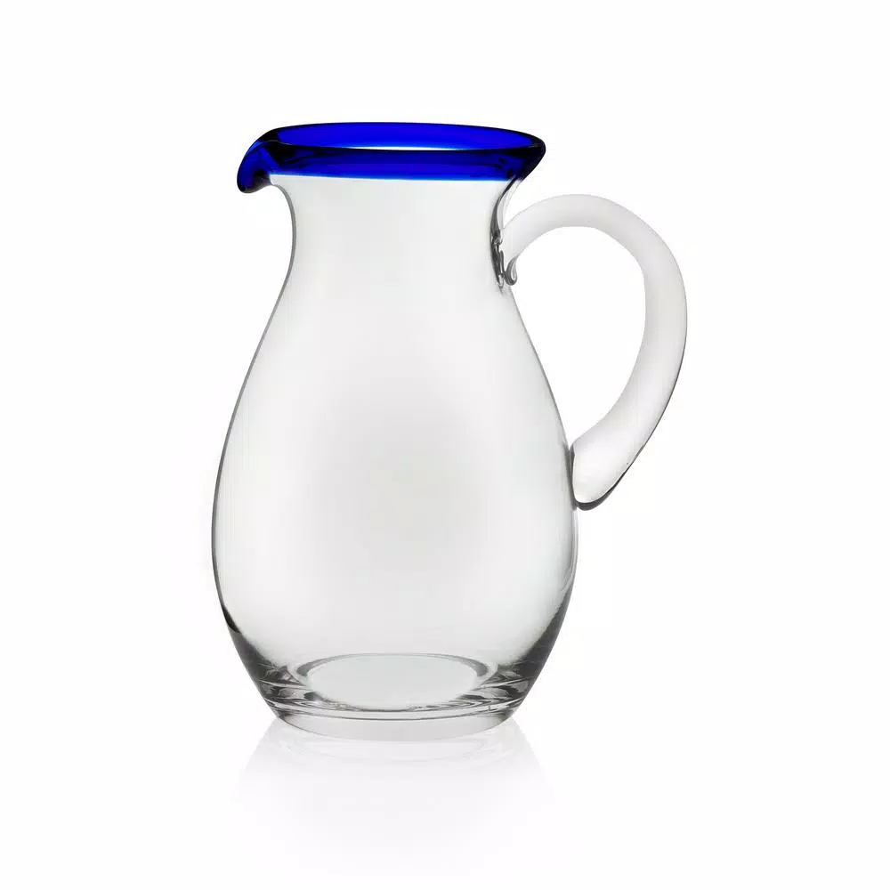 Libbey Sangria 5-Piece Glass Pitcher and Rocks Glass Set with Blue Accents