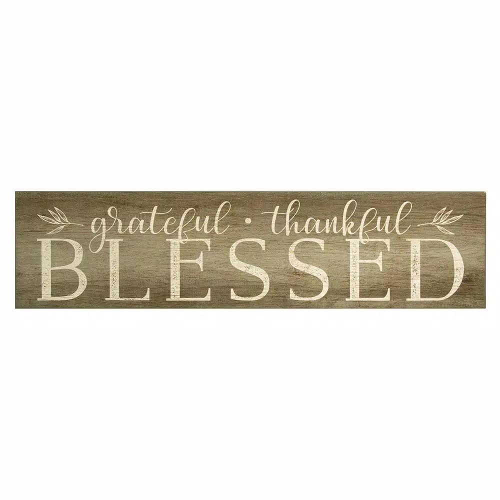 Stratton Home Decor Grateful, Thankful, Blessed Wood Sign Wall Art