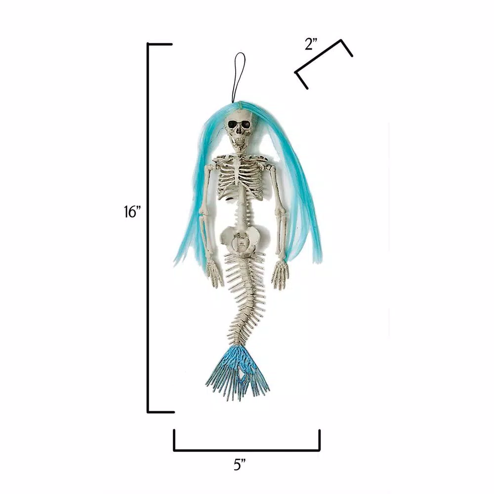 Worth Imports 16 in. Mermaid Skeleton Halloween Hanging Decor Prop (Set of 4)
