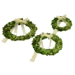 Unbranded Set of 3 Preserved Boxwood Wreaths, Round Green Decorative Wreaths (6 in, 8 in, 10 in) thumbnail 1