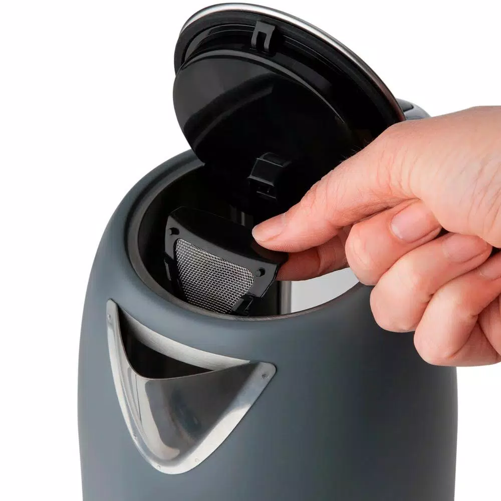 Haden Perth 1.7L Electric Kettle, 7-Cup Stainless Steel with Auto Shut-Off and Boil-Dry Protection, Grey