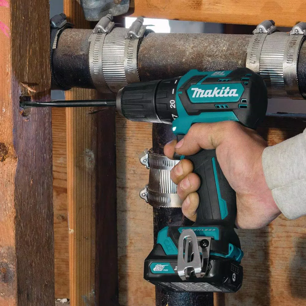 Makita 12V Max CXT Brushless 3/8 in. Cordless Driver Drill Kit with (2) 2.0Ah Batteries, Charger, and Case