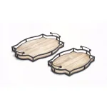 Unbranded Rustic Metal and Wood Decorative Tray Set, Black and Brown Antique Finish, Set of 2 thumbnail 1